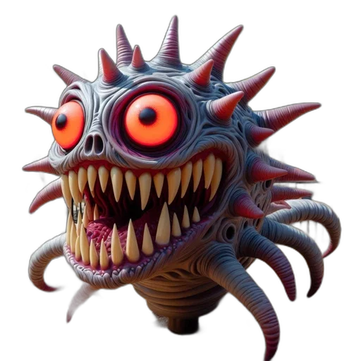 creature, mask, dragon, staff transparent PNG cut-out