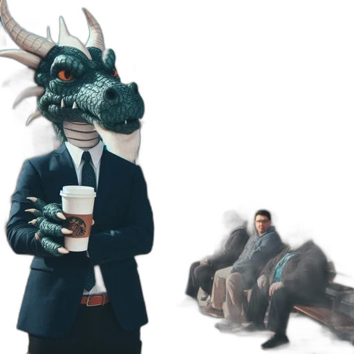 dragon, creature, staff, animal transparent PNG cut-out