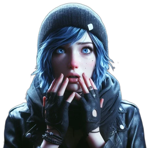 face, jacket, hat, concept art transparent PNG cut-out