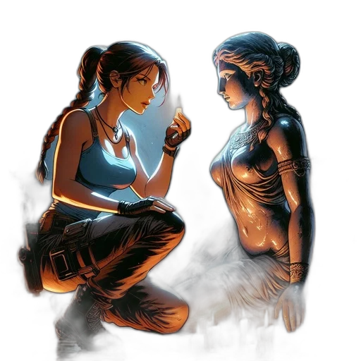 concept art, comic book art, fantasy art, cyberpunk transparent PNG cut-out