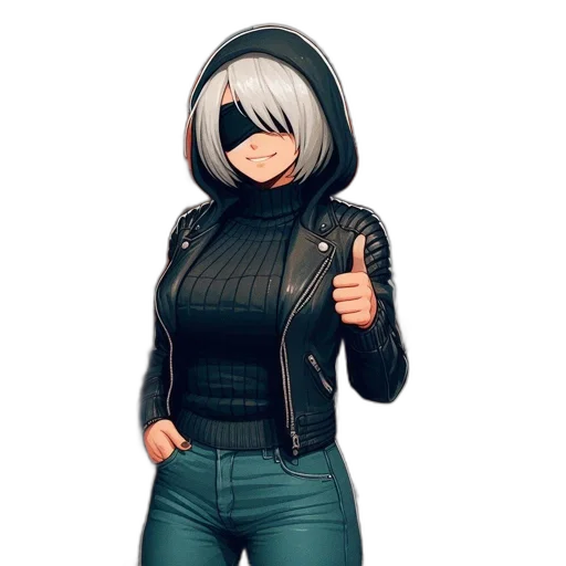 jacket, face, mask, staff transparent PNG cut-out