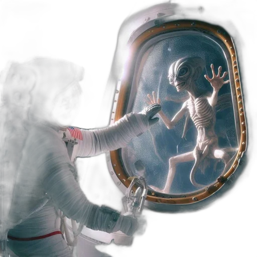 robot, concept art, outer space, underwater transparent PNG cut-out