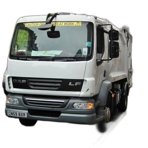white, daf, garbage, truck transparent PNG cut-out