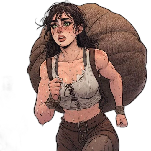 comic book art, concept art, fantasy art, watercolor transparent PNG cut-out