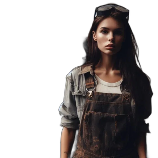 face, jacket, dress, photorealistic transparent PNG cut-out