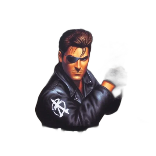 jacket, weapon, pixel art, comic book art transparent PNG cut-out