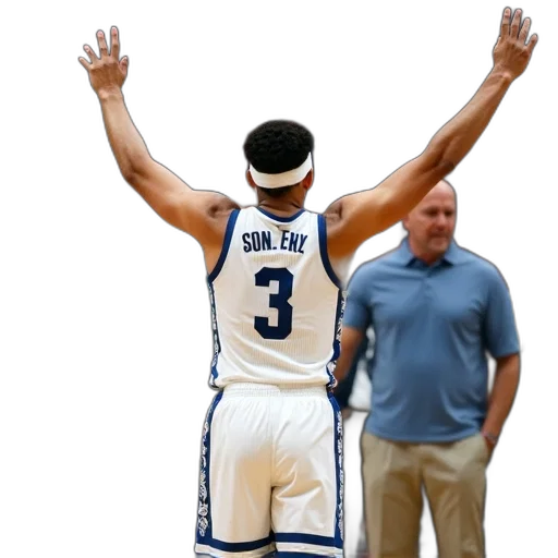 basketball, player, white, uniform transparent PNG cut-out