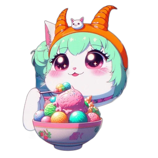 food, creature, staff, hat transparent PNG cut-out