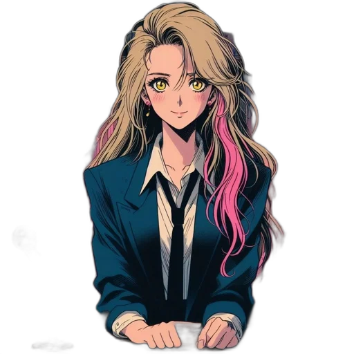 jacket, staff, hair, face transparent PNG cut-out