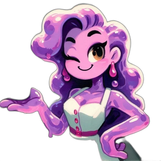 staff, creature, dress, hair transparent PNG cut-out