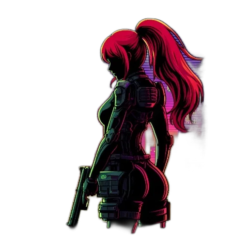 weapon, robot, concept art, pixel art transparent PNG cut-out
