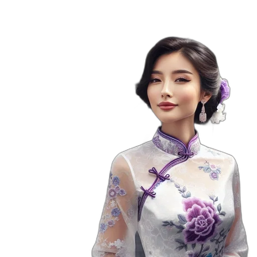 dress, face, photorealistic, oil painting transparent PNG cut-out
