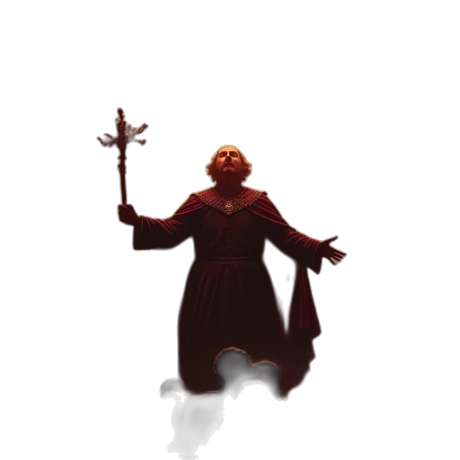staff, crown, creature, dress transparent PNG cut-out