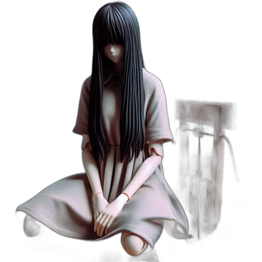 dress, hair, creature, mask transparent PNG cut-out