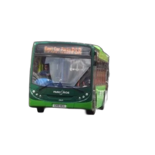 3d render, green, bus, destination transparent PNG cut-out