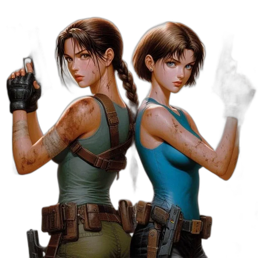 concept art, cyberpunk, comic book art, pixel art transparent PNG cut-out