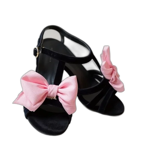 shoes, black, velvet, sandal transparent PNG cut-out