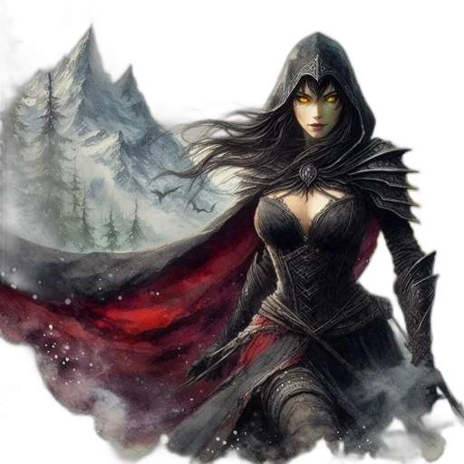 fantasy art, concept art, comic book art, photorealistic transparent PNG cut-out