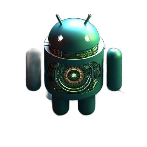 robot, staff, 3d render, concept art transparent PNG cut-out