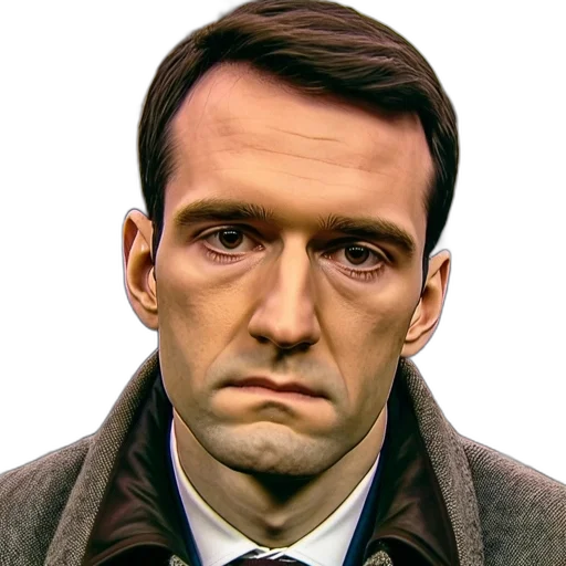 face, jacket, robot, photorealistic transparent PNG cut-out