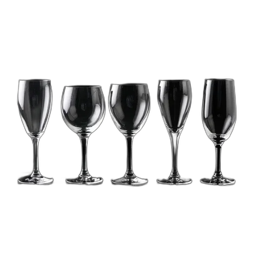 monochrome, set, six, crystal transparent PNG cut-out