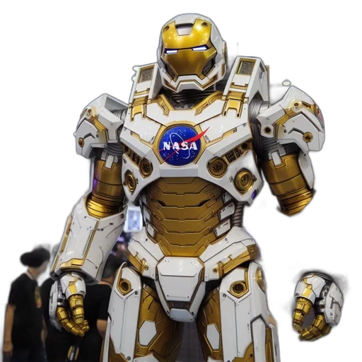 robot, weapon, concept art, 3d render transparent PNG cut-out