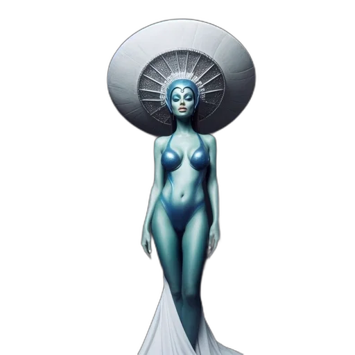 dress, hat, robot, staff transparent PNG cut-out