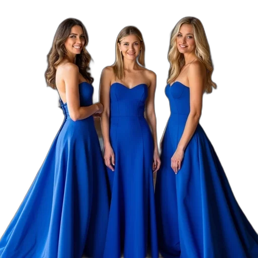 dress, blue, women, host transparent PNG cut-out
