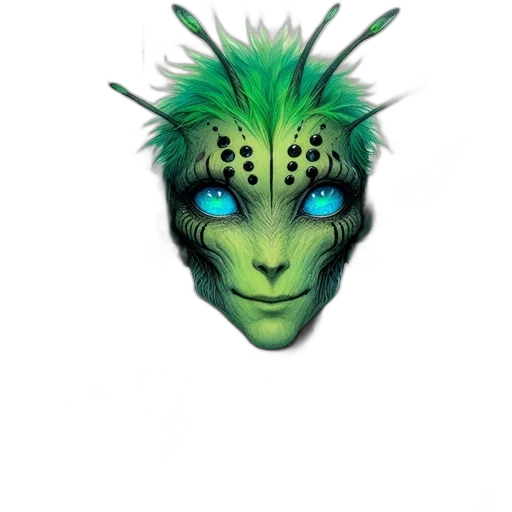 mask, creature, face, staff transparent PNG cut-out