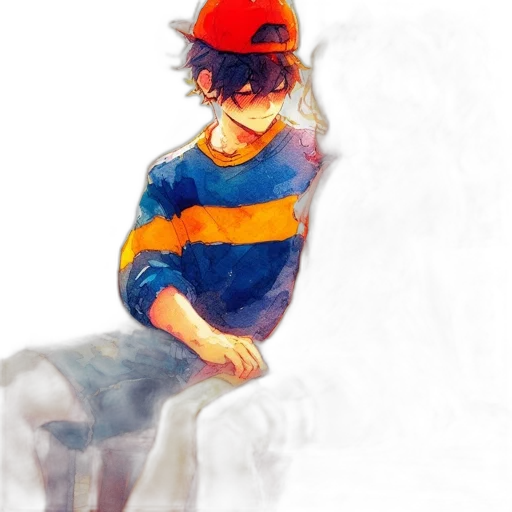 hat, mask, watercolor, concept art transparent PNG cut-out