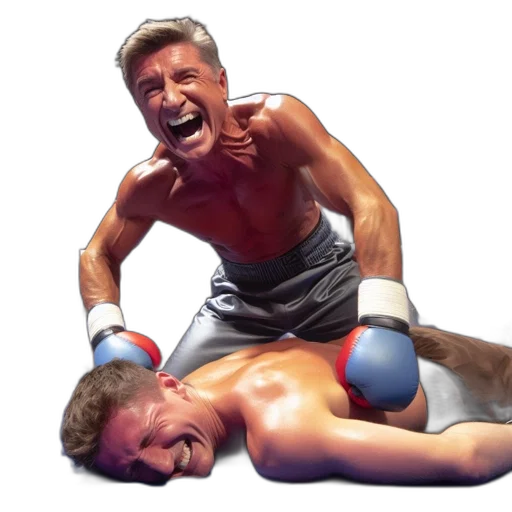 photorealistic, boxing, match, victorious transparent PNG cut-out