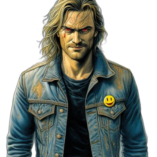 jacket, face, comic book art, concept art transparent PNG cut-out