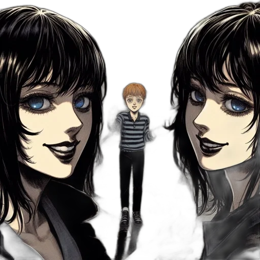 face, anime, comic book art, concept art transparent PNG cut-out