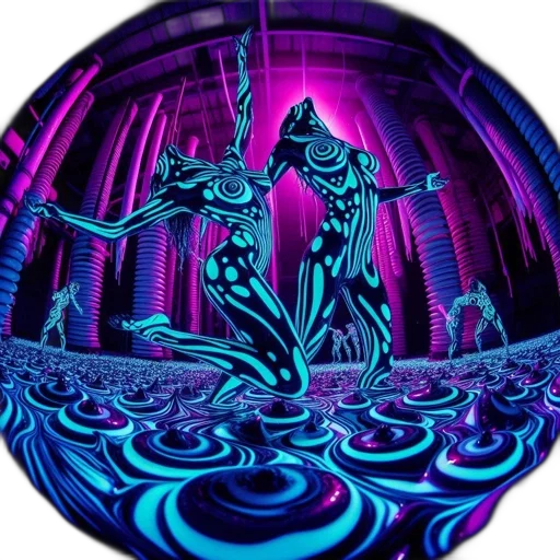 vaporwave, cyberpunk, fantasy art, concept art transparent PNG cut-out