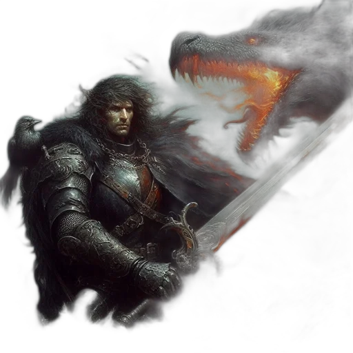 dragon, sword, weapon, fantasy art transparent PNG cut-out