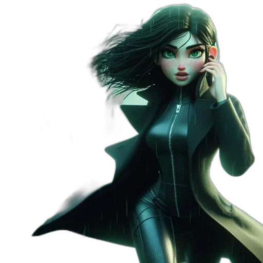 comic book art, concept art, fantasy art, cyberpunk transparent PNG cut-out
