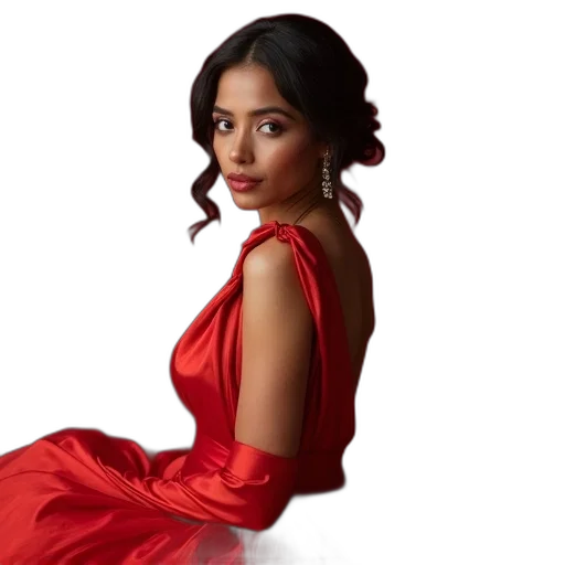dress, red, rashid, lister transparent PNG cut-out
