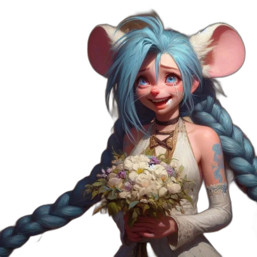 flower, creature, staff, face transparent PNG cut-out