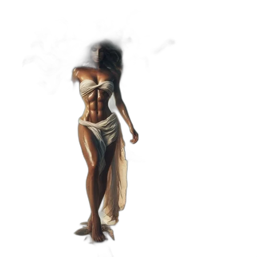dress, staff, creature, mask transparent PNG cut-out