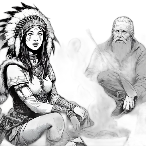 concept art, fantasy art, comic book art, pencil sketch transparent PNG cut-out