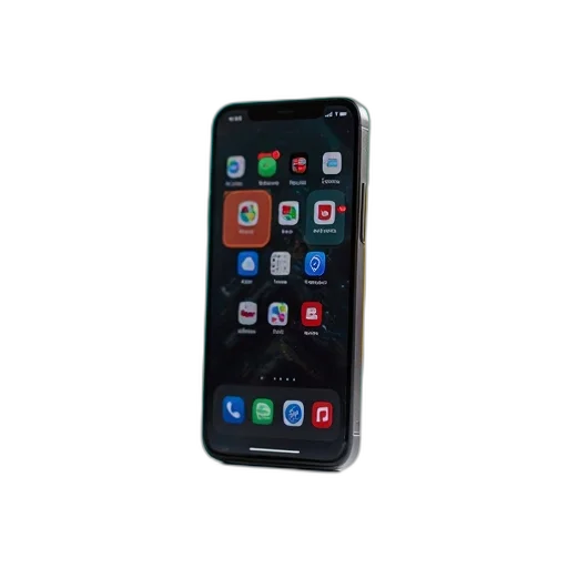3d render, modern, smartphone, black transparent PNG cut-out