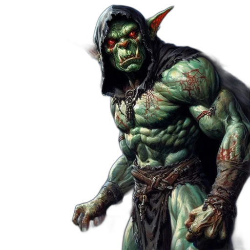 concept art, fantasy art, comic book art, green transparent PNG cut-out