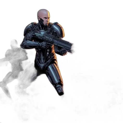 weapon, concept art, comic book art, 3d render transparent PNG cut-out
