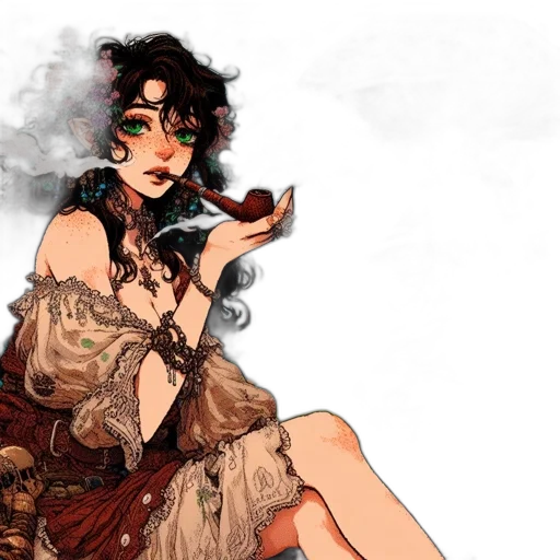dress, staff, fantasy art, concept art transparent PNG cut-out