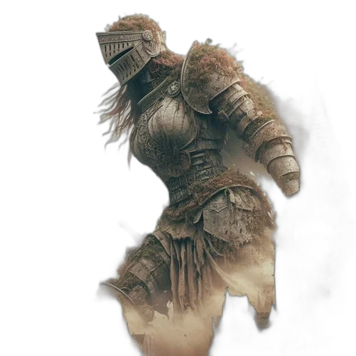 creature, mask, hair, staff transparent PNG cut-out