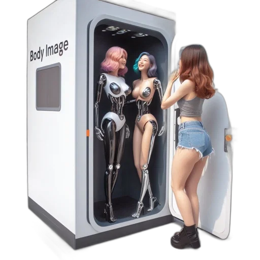 robot, dress, concept art, cyberpunk transparent PNG cut-out