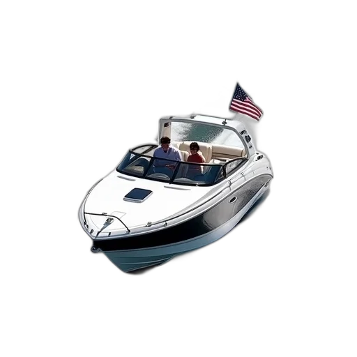white, speedboat, black, stripe transparent PNG cut-out