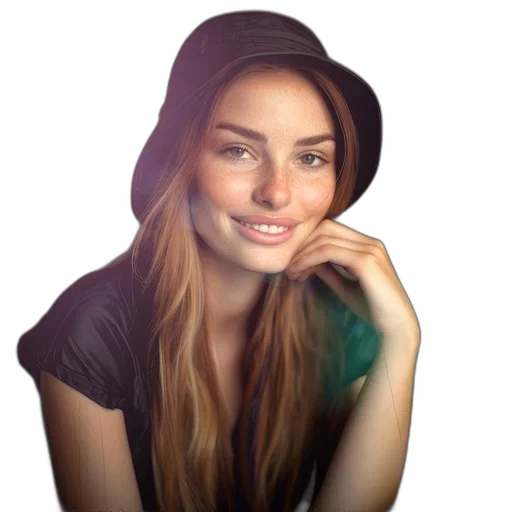 hat, face, jacket, jewelry transparent PNG cut-out