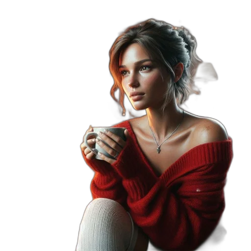 dress, jewelry, face, photorealistic transparent PNG cut-out