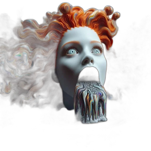 mask, hair, creature, face transparent PNG cut-out
